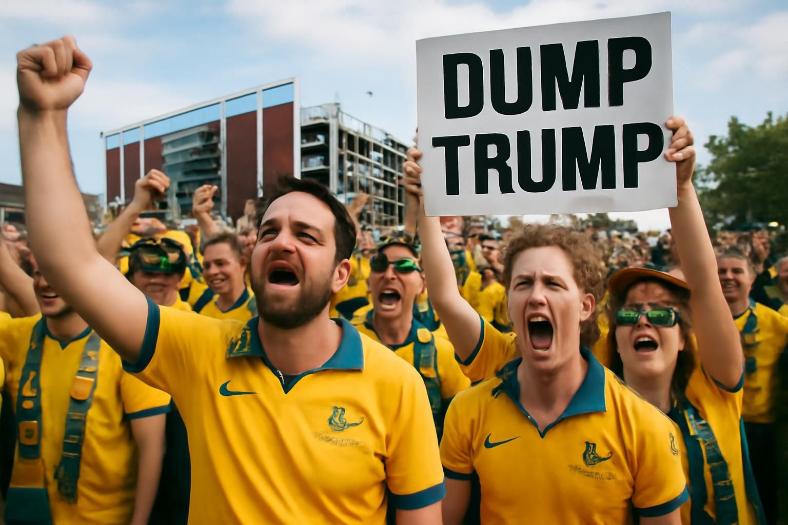 australian fans bring a unique anti-donald trump chant to the bay area, adding spirited energy to the world cup festivities.