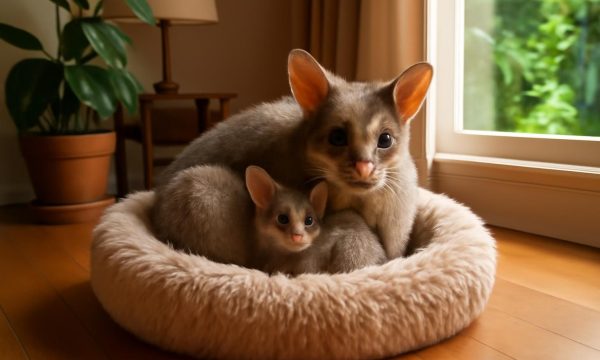 Australian Homeowner Discovers a Mother Possum and Her Joey Cozying Up in the Cat’s Bed