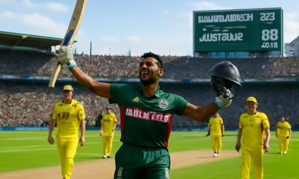 Tanzid’s Century Propels Bangladesh to an 88-Run Advantage Against Australia