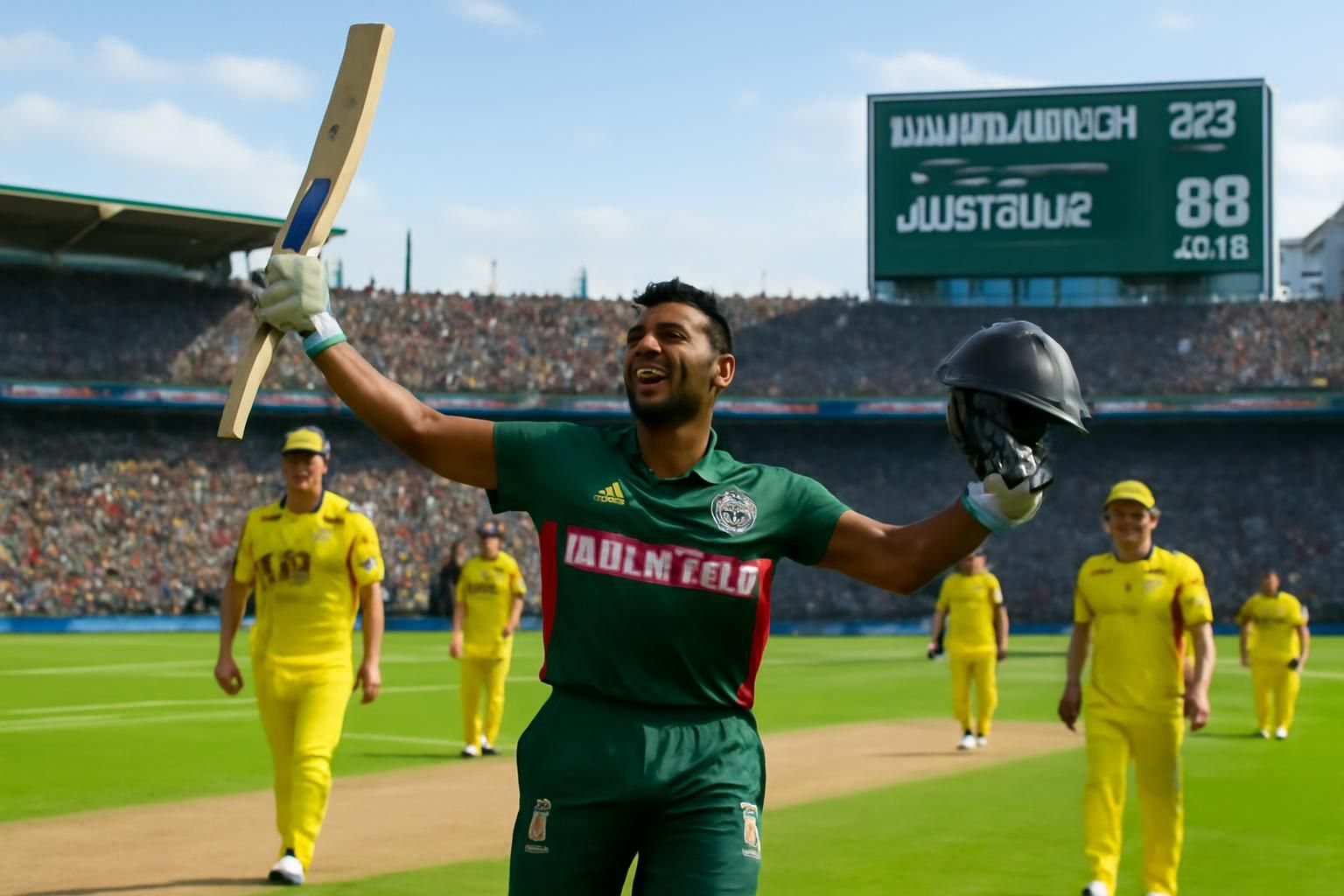 tanzid's spectacular century leads bangladesh to a commanding 88-run lead over australia in an exhilarating cricket match.
